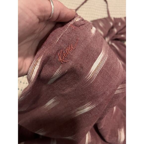 Kavu Large Long Maxi Dress With POCKETS Rusty Red Geometric Print - Picture 5 of 16